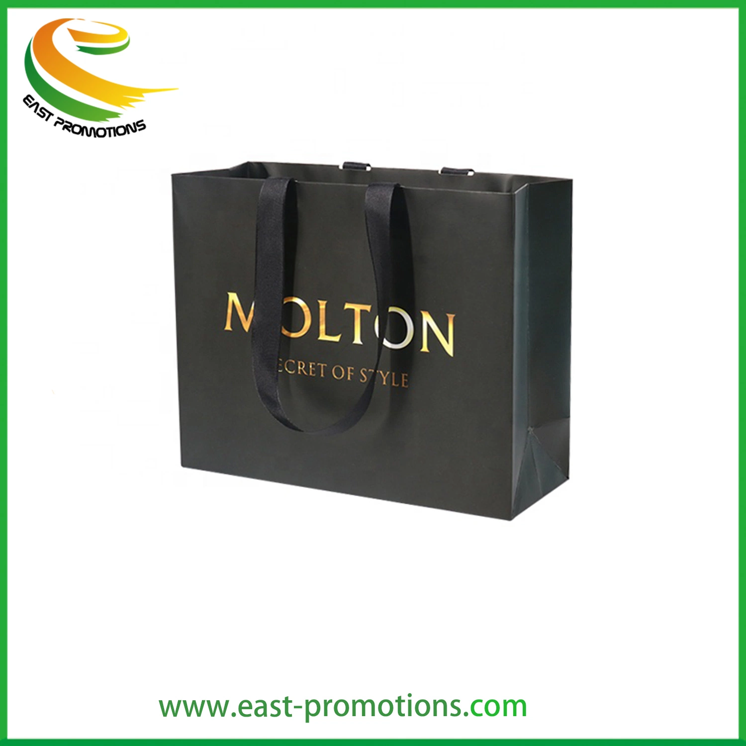 Manufacturer Custom Cheap Luxury Coated Art Paper Gift Bag Ribbon Handle with Logo Stamping