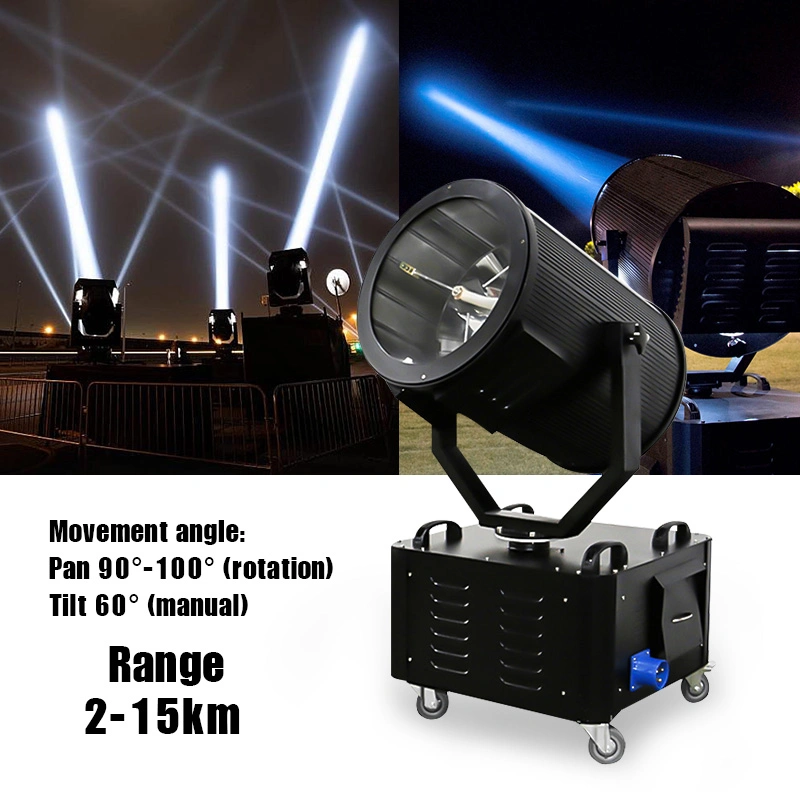 2023 Most Popular DMX512 Colour LED 3000W Waterproof Moving Head Beam Outdoor Sky Searchlight for Hight Building