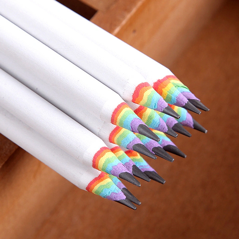 Environmental Paper Rainbow Coloured Pencils for Drawing Stationery