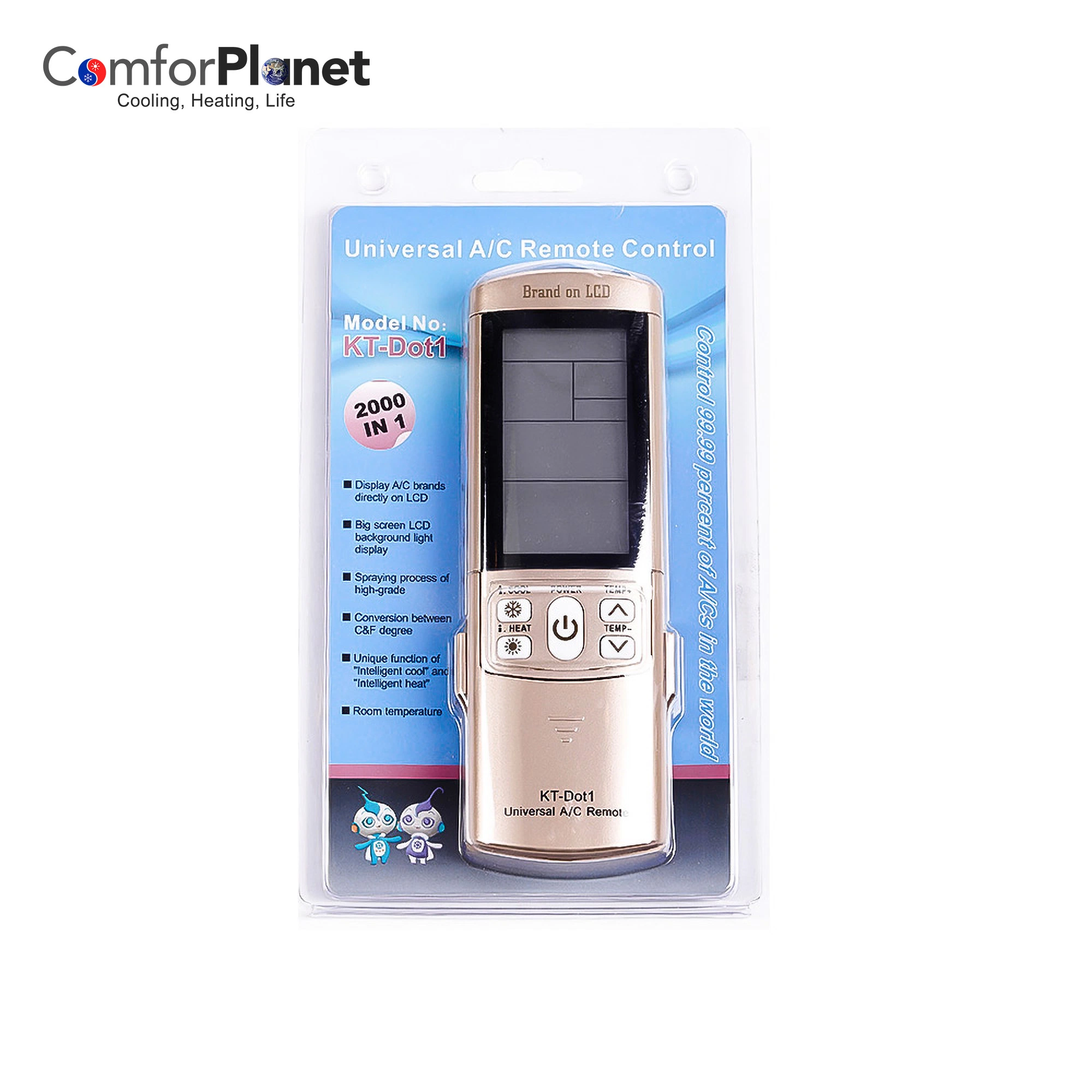 Precio Venta al por mayor de fábrica sistema HVAC Control remoto universal Kt-DOT1 para Pieza de repuesto del acondicionador de aire