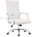 Ribbed Office Desk Chair High-Back PU Leather Executive Chair Furniture