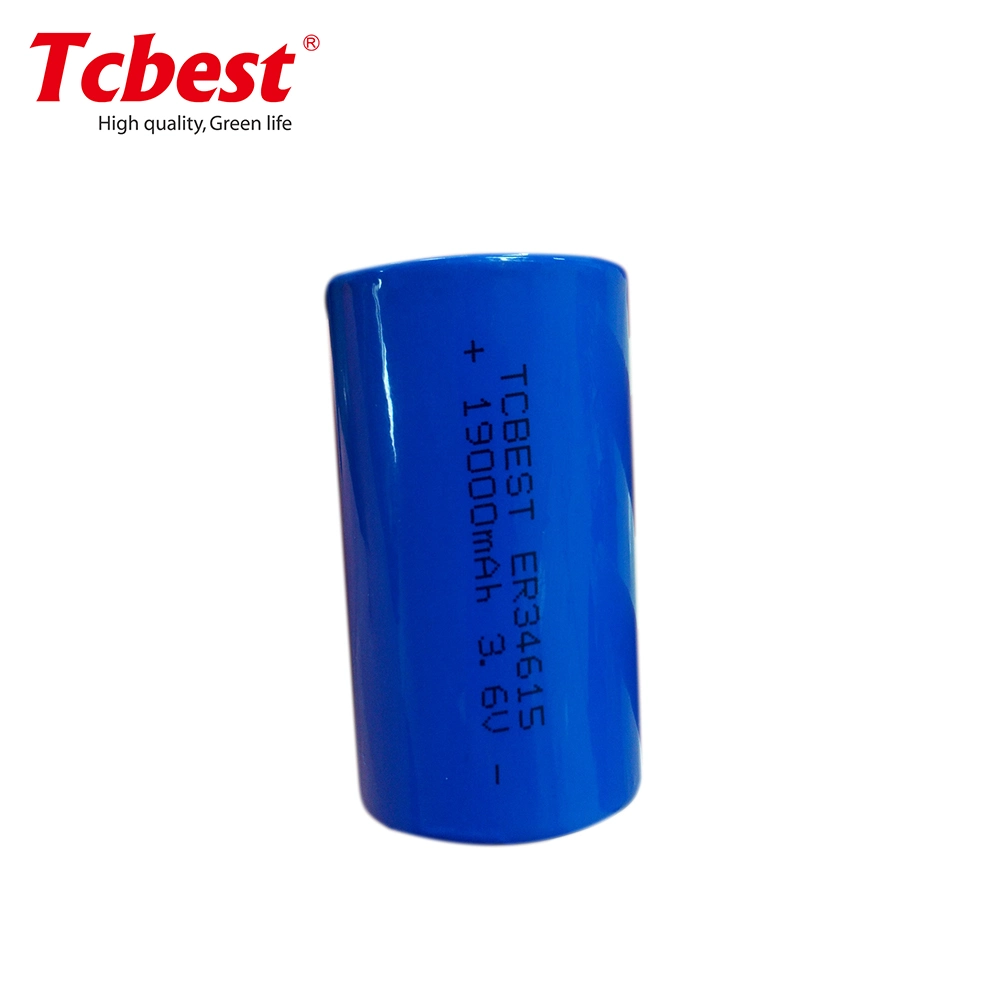 Er34615 tamanho D 19000Non-Rechargeable Lisocl mAh2 3,6V descartáveis de Lítio Er34615 Bateria para câmeras digitais