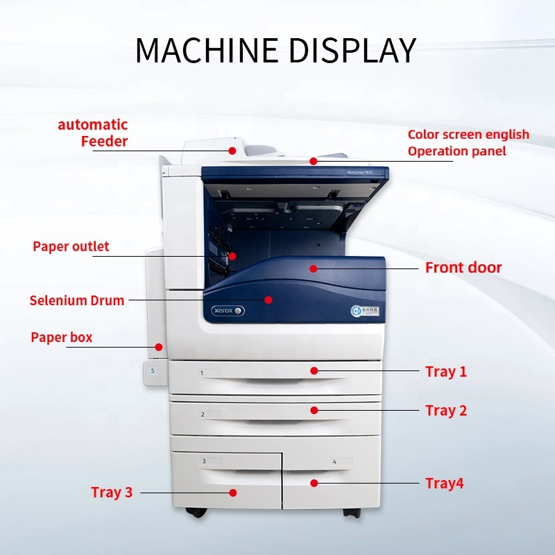 Bureau de seconde main rénové de l'imprimante multifonction photo copieur machines utilisées pour Xerox Copymachine 7835 7845 7830 7548 7855