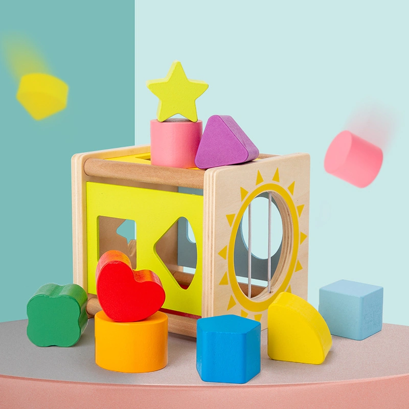 Children Wooden Educational Toy Geometrical Shape Sorting Wisdom Box Early Education Kids Wooden Toy