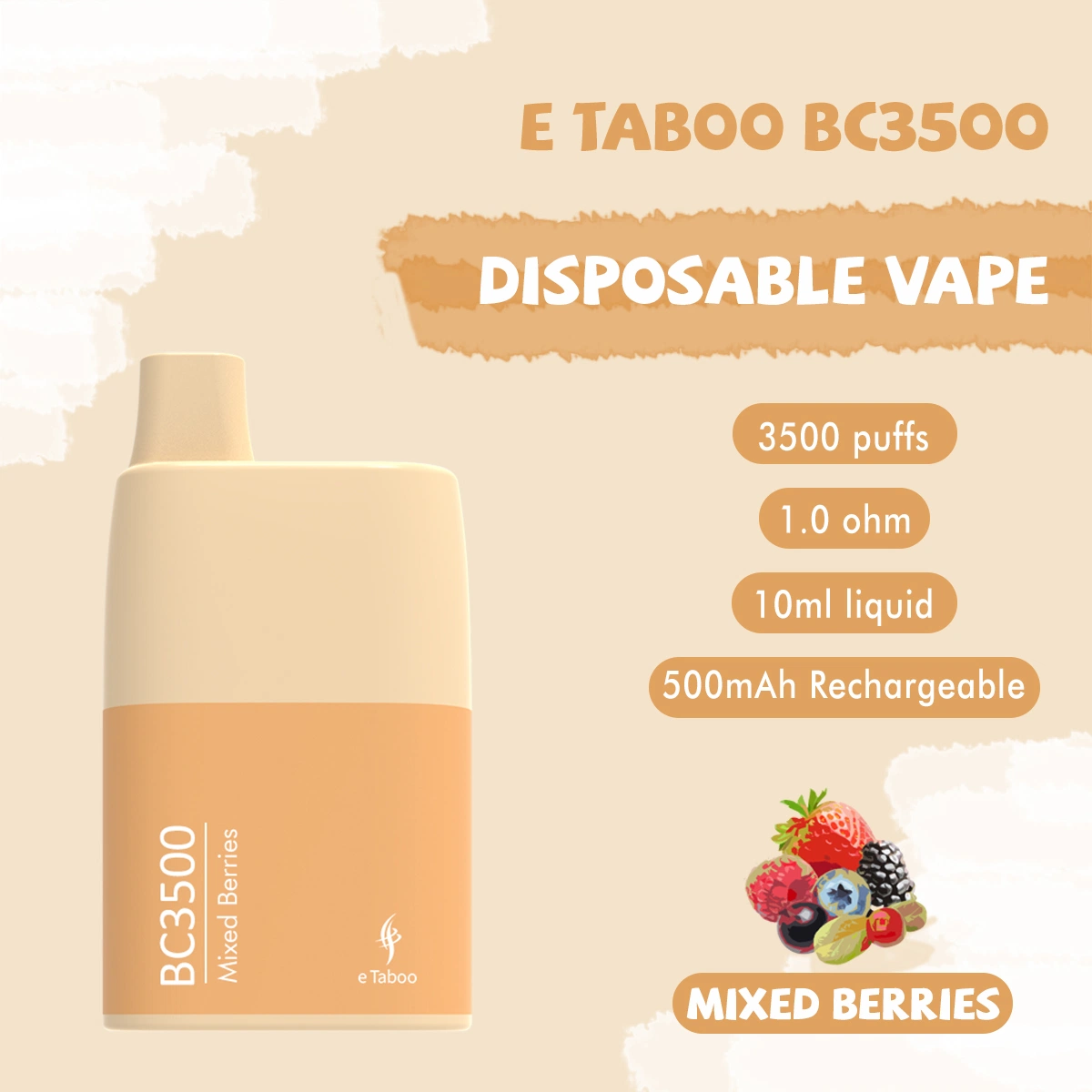 Fabricado en China Precio E-CIG 3500 Puff LED Mayoreo desechable VAPE Pen 0, 2%, 5% o nicotina personalizada