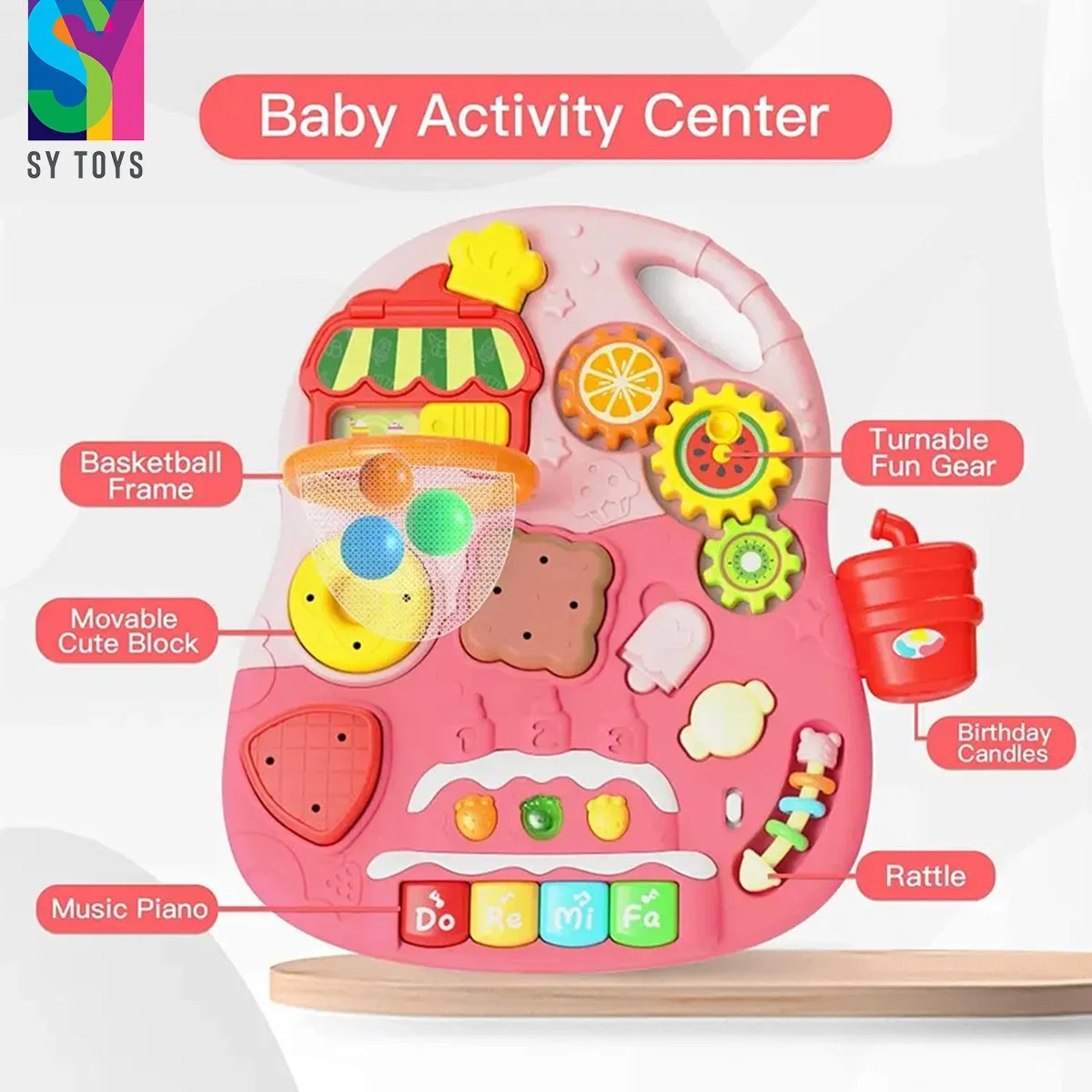 SY Toys Atacado Criança pré-escolar brinquedos bebé aprender sentar e Carrinho Toys Play and Learning Musical Baby StRoller multifunções para criança Brinquedos do bebé do Caminhante