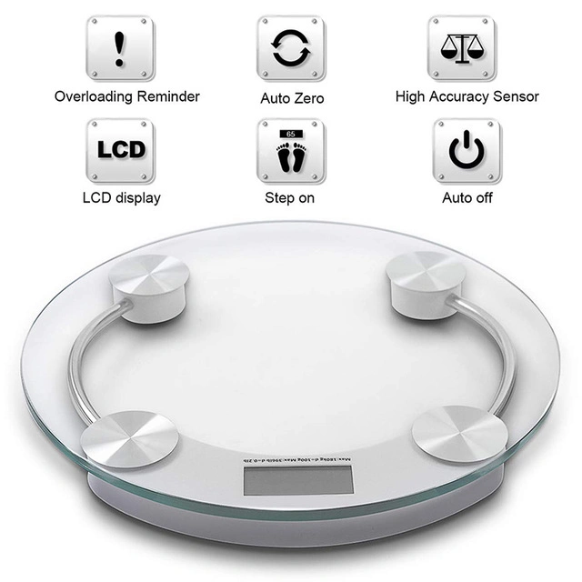 Balance corporelle 180 kg, circulaire, de 33 cm de diamètre, de grande taille, pèse-personne.