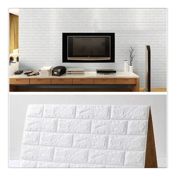 2021 3D Foam Wallpaper XPE PE Foam Self Adhesive Foam Wall Sticker Brick Wood Cartoon Designs Soft Kids Room Kindergarten for DIY Wall Decoration