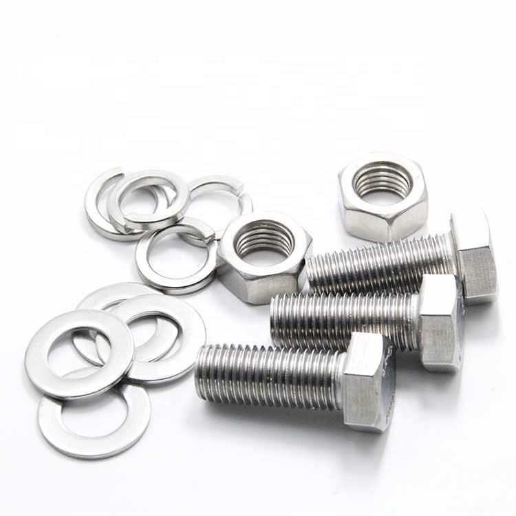 Customized Non-Standard Stainless Steel 304 316 Fasteners Hex Bolt and Nut Set Fastener with Washer