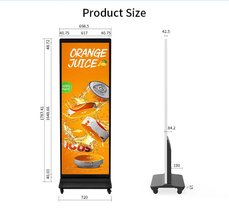 Basic Customization Cms Cloud Management 75 Inch Floor Stand 4K LCD Advertising Kiosk Petrol Station Full Screen Digital Signage Display