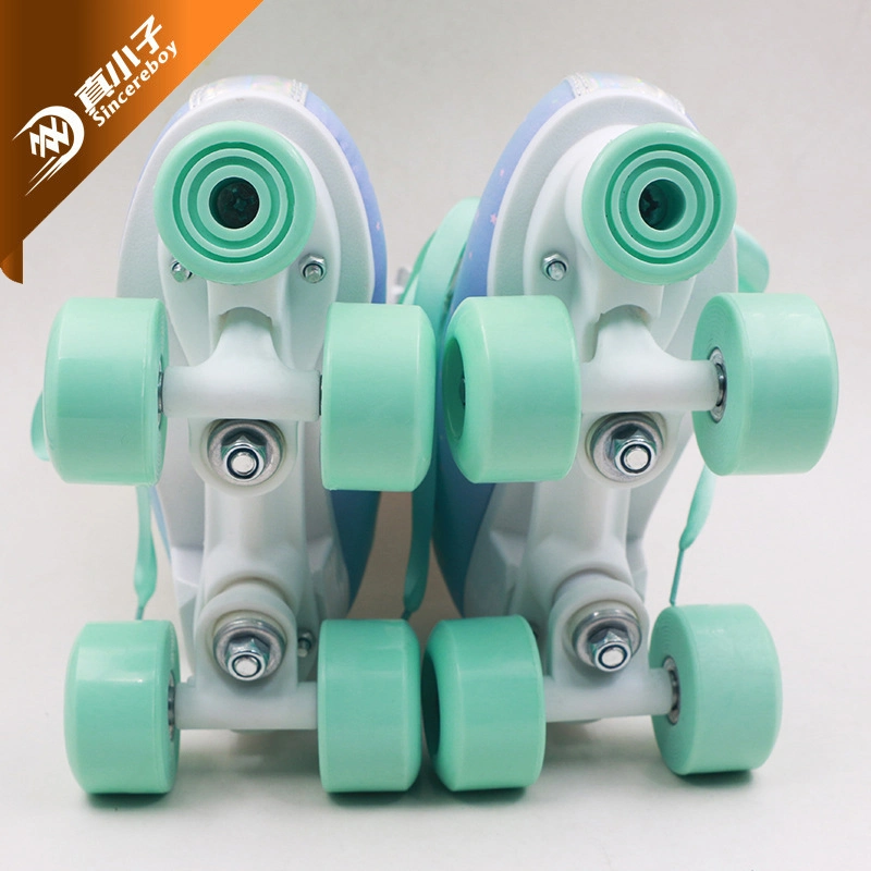 Factory Wholesale/Supplier OEM Rubber Wheel Leather Upper Double Row Roller Skate