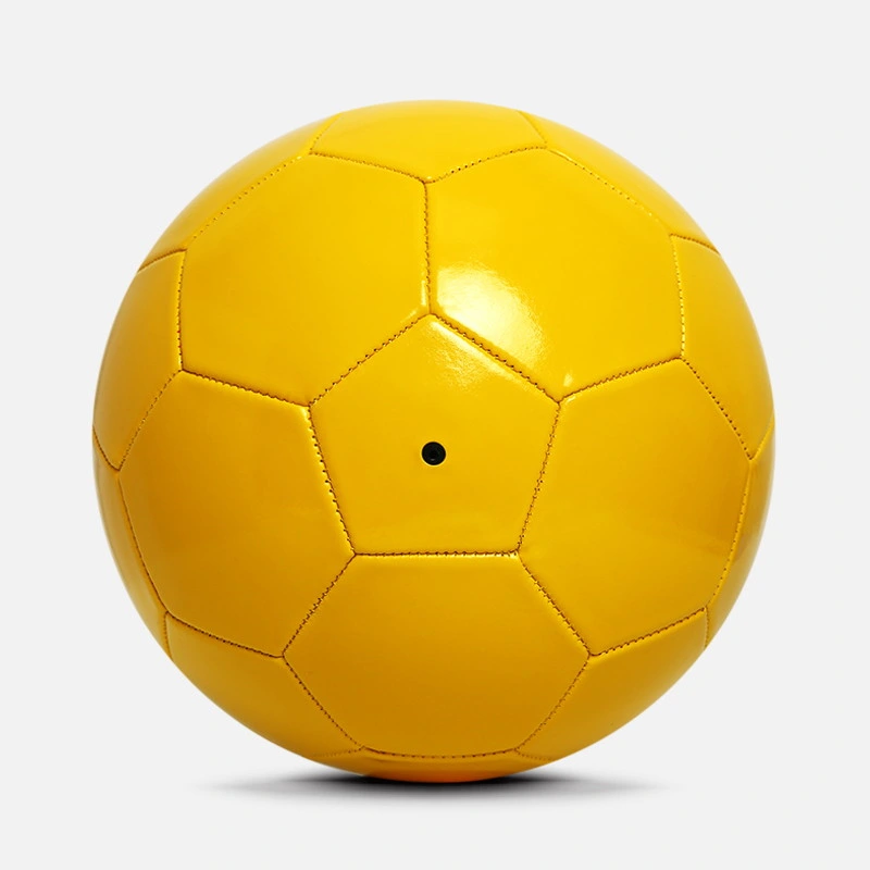 Pelota de fútbol promocional de PVC amarillo, económica.