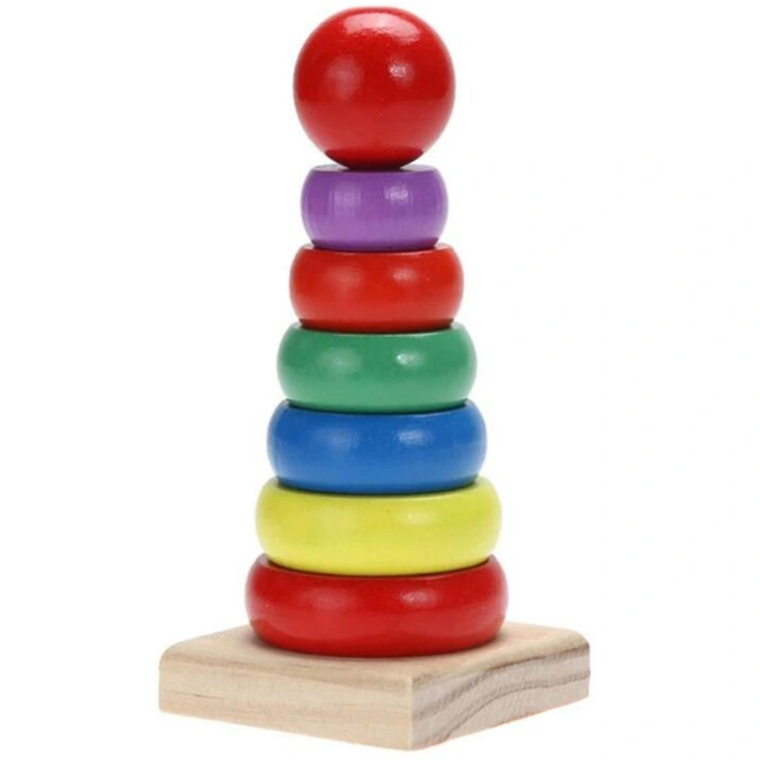 Children&prime; S Educational Toys Wooden Jenga Cognitive Set Column Building Blocks