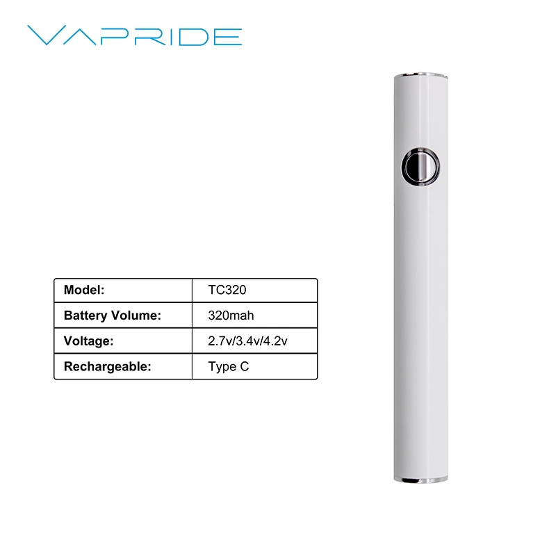 Vapride Wholesale/Supplier Battery Type-C Vape Battery for 510 Cartridges