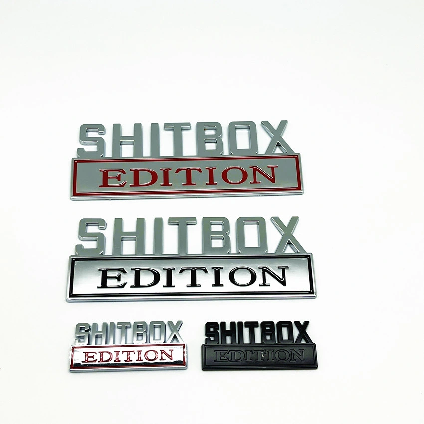 Mayorista de fábrica OEM Logo personalizado Shitbox Edition Emblema El emblema distintivo etiqueta Alquiler de carretilla - Shitbox