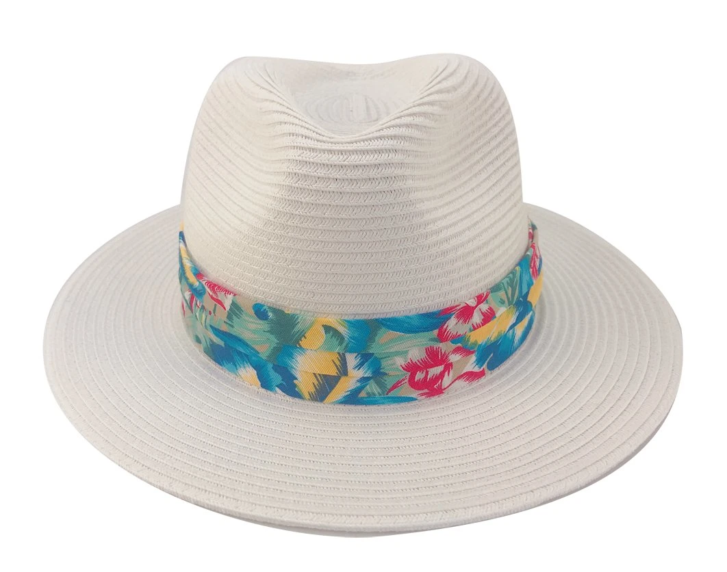 Atacado Exterior FSC papel palha Tropic Band Panama Hat