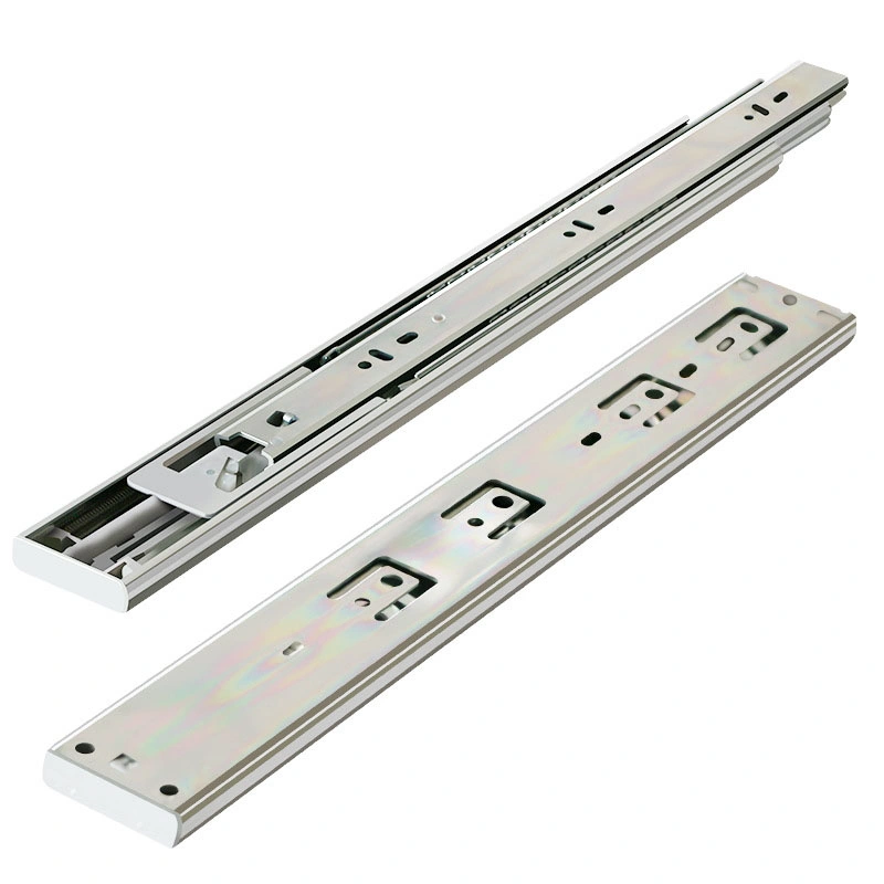 45mm Width 3section Drawer Track Damping Buffer Slide Rail Thickened Household Cabinet Retractable Drawer Slide