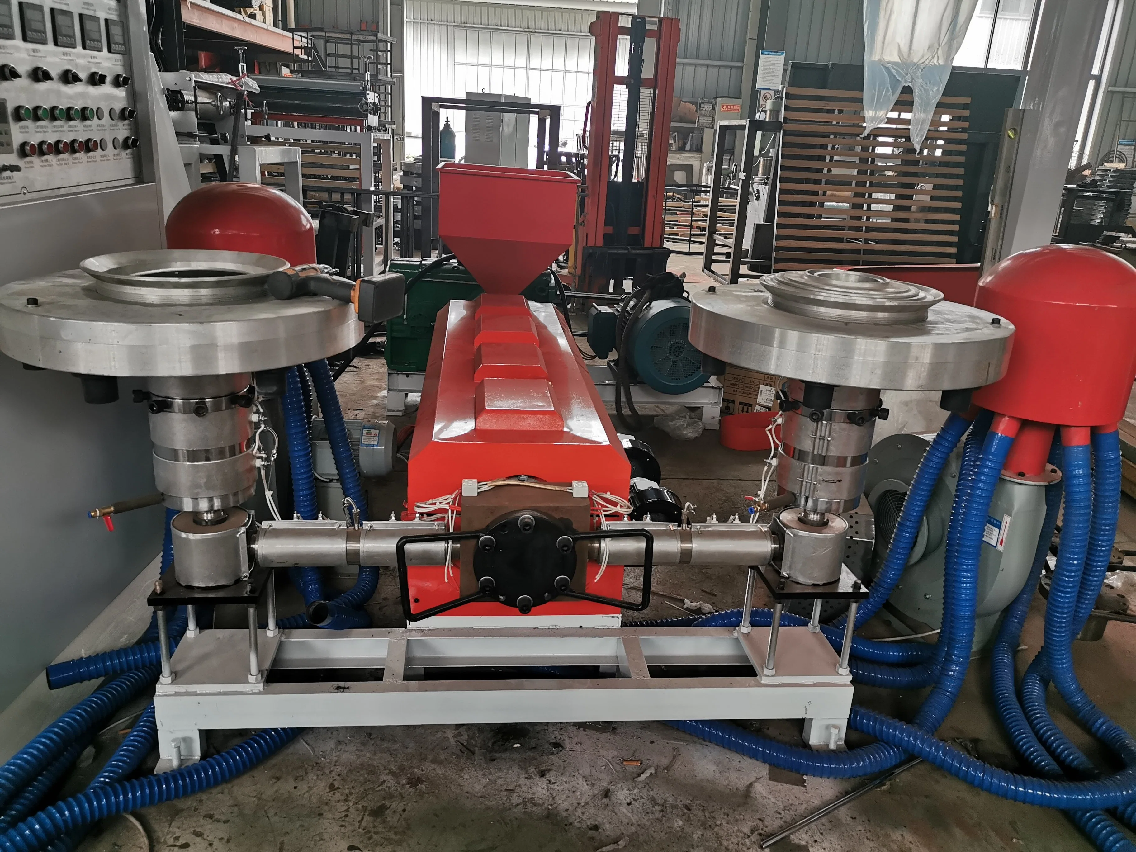 Full Automatic PE Film Blowing Machine with Rotary Die Head and Double Winder