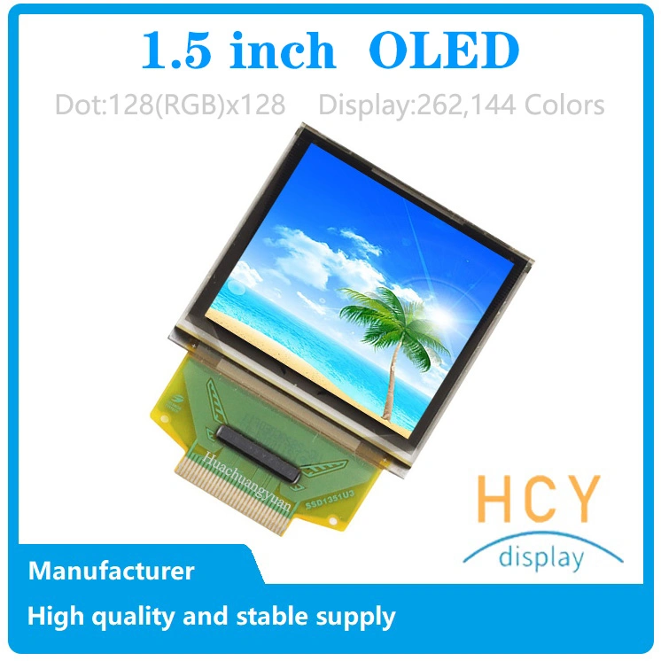 Full-Color Pm-OLED Display for Handheld Device: 1.5-Inch 128x128 with Wide Temperature