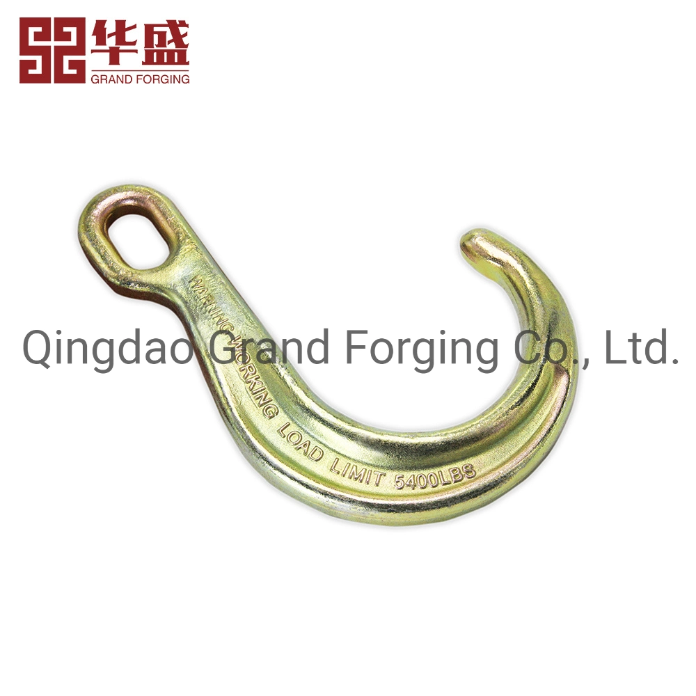 Factory Direct Sale Dorp Forged Alloy Steel Clevis Grab Hook Chain Hook 15"8"Eye Hook