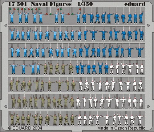 Painted 1/350 Scale Modern Sailors Photo-Etched Etching Model Set