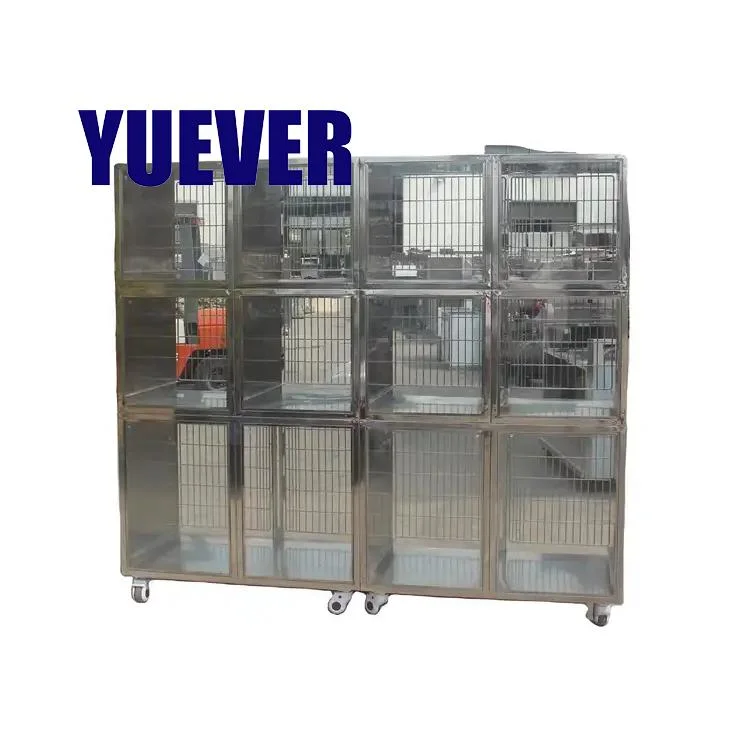 Yuever Medical Acero inoxidable 304 Vet mascotas Cages para gato Equipo Veterinario de perro Hospital y Clínica de mascotas