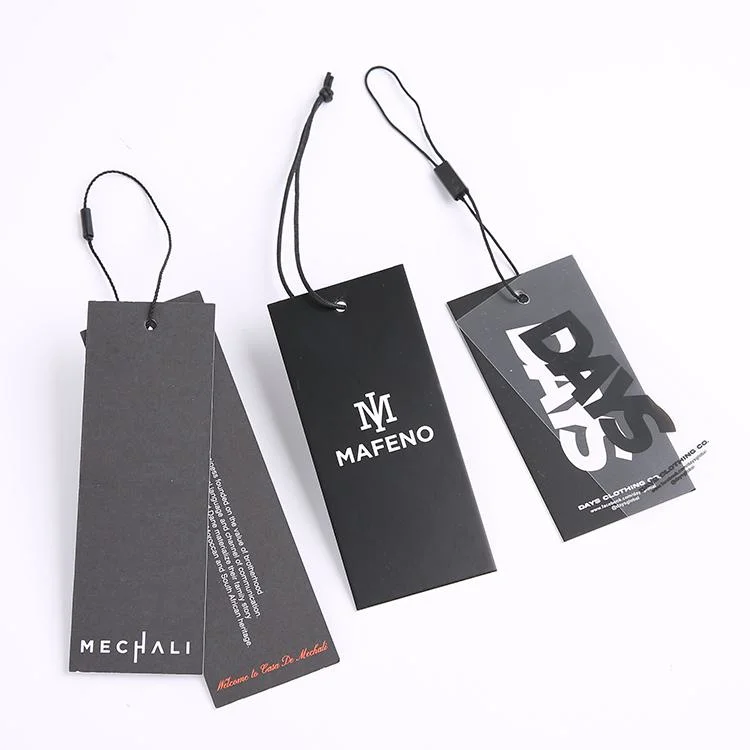 Custom Eco-Friendly Special Cardboard Swing Tags Luxury Garment Logo Price Tag Brand Name Recycled Paper Hang Tags for Clothing