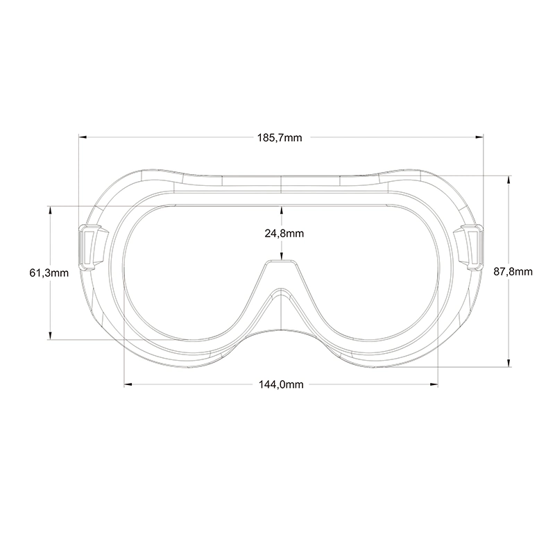 FDA Clear Security Goggles for Health Guard PVC Double Lens 1.5mm Anit Virus Safety Goggles for Mass Production