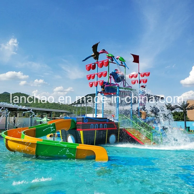 Fiberglass Slide Family Play Equipment Water Park Pirate Boat