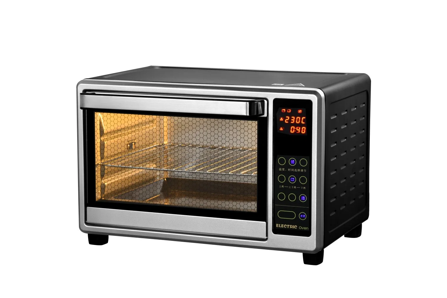 30L LCD Digital eléctrico tostadora horno de pizza de control