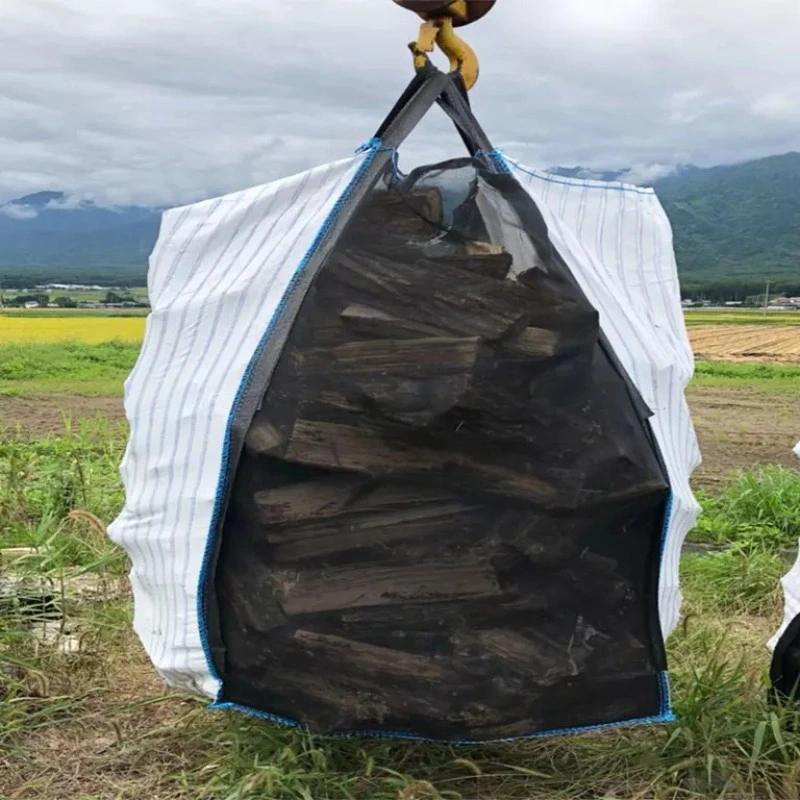 FIBC Bolsa malla tela Bolsas grandes ventiladas a granel PP para leña secado 100% virgen Polipropileno plástico CN; Shn 1000kg