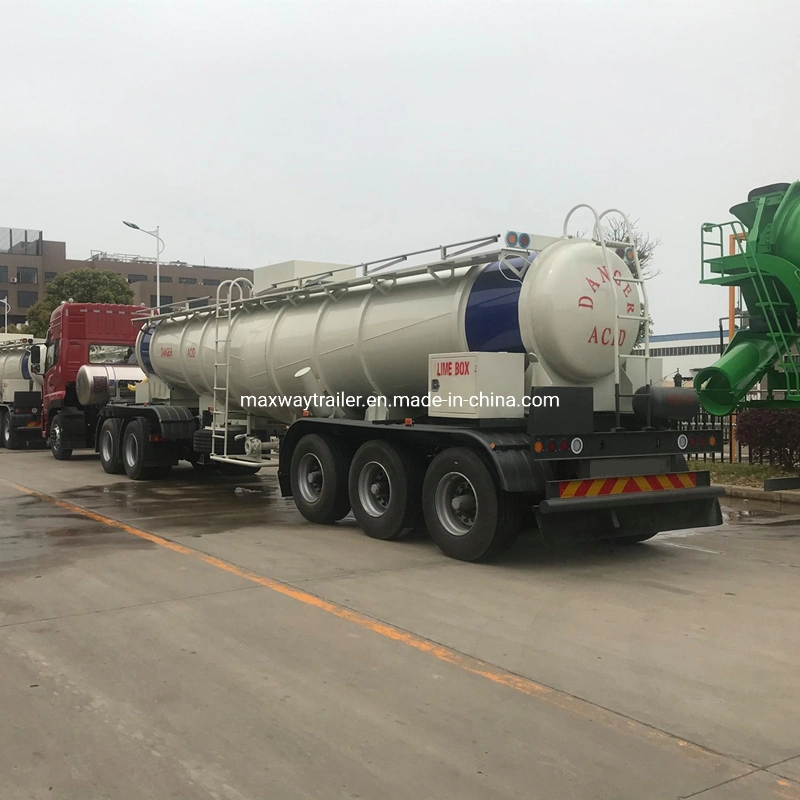 Brand Chemical Liquid/Sulfuric Acid Transport Carbon Steel Tank Semi Trailer