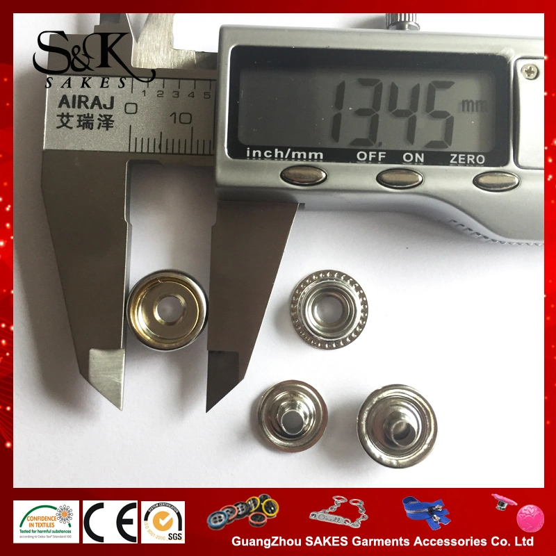 Shinny Silver Color Ring Type Spring Snap Button for Garments