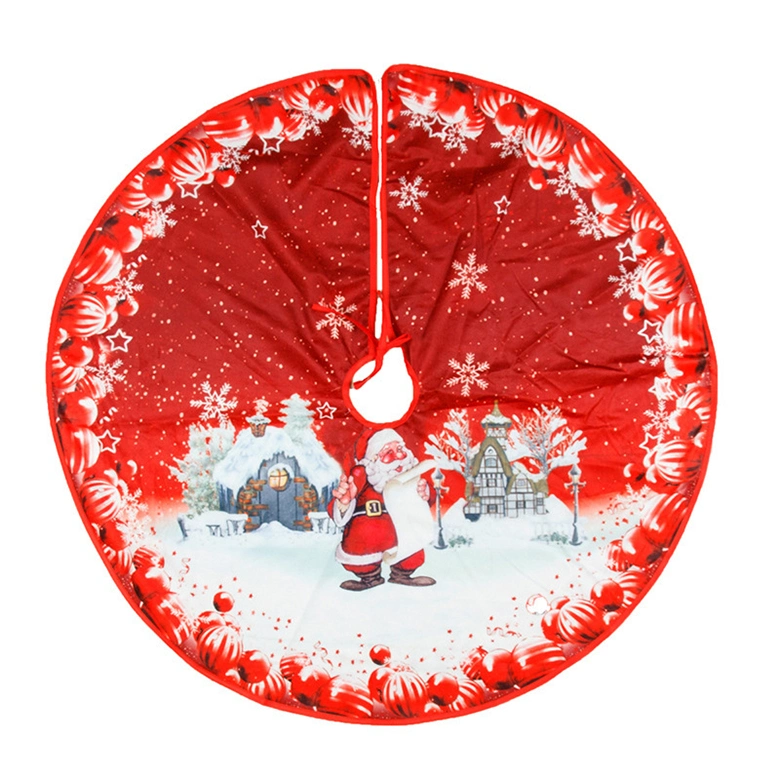 New Christmas Digital Printed Tree Skirt Scene Ornament