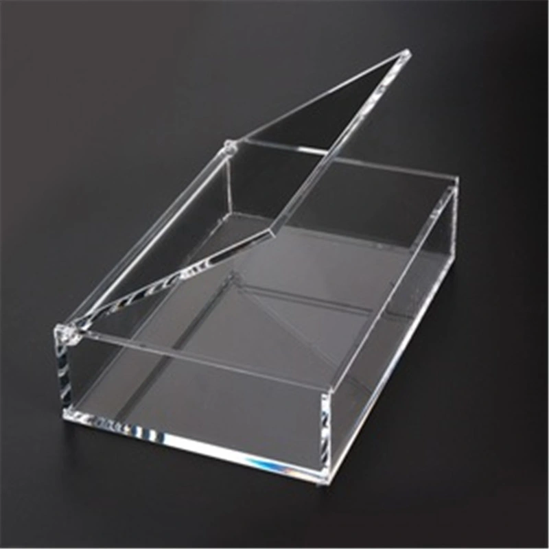Small Square Clear Crystal Perspex Boxes Acrylic Gift Box with Hingled Lids