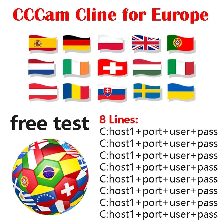 HD 2023 Oscam Cccam Lines Cccam Europa Slovakia Poland 4K Free Watch German Football 8-Line Satellite Receiver Icam Cccam