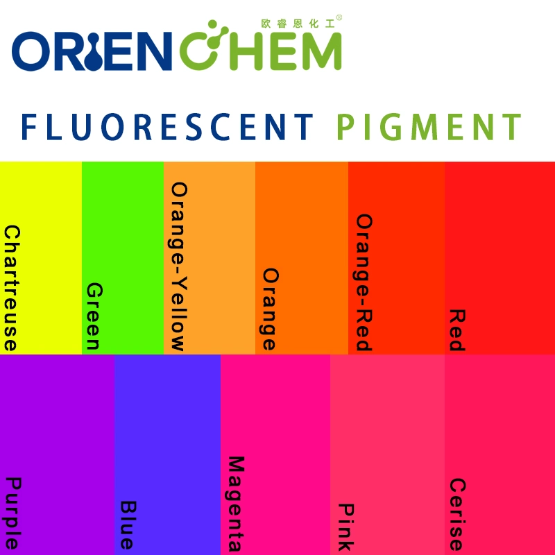 Pigmento fluorescente nas cores Neon Amarelo/Laranja/Vermelho/Azul/Violeta.