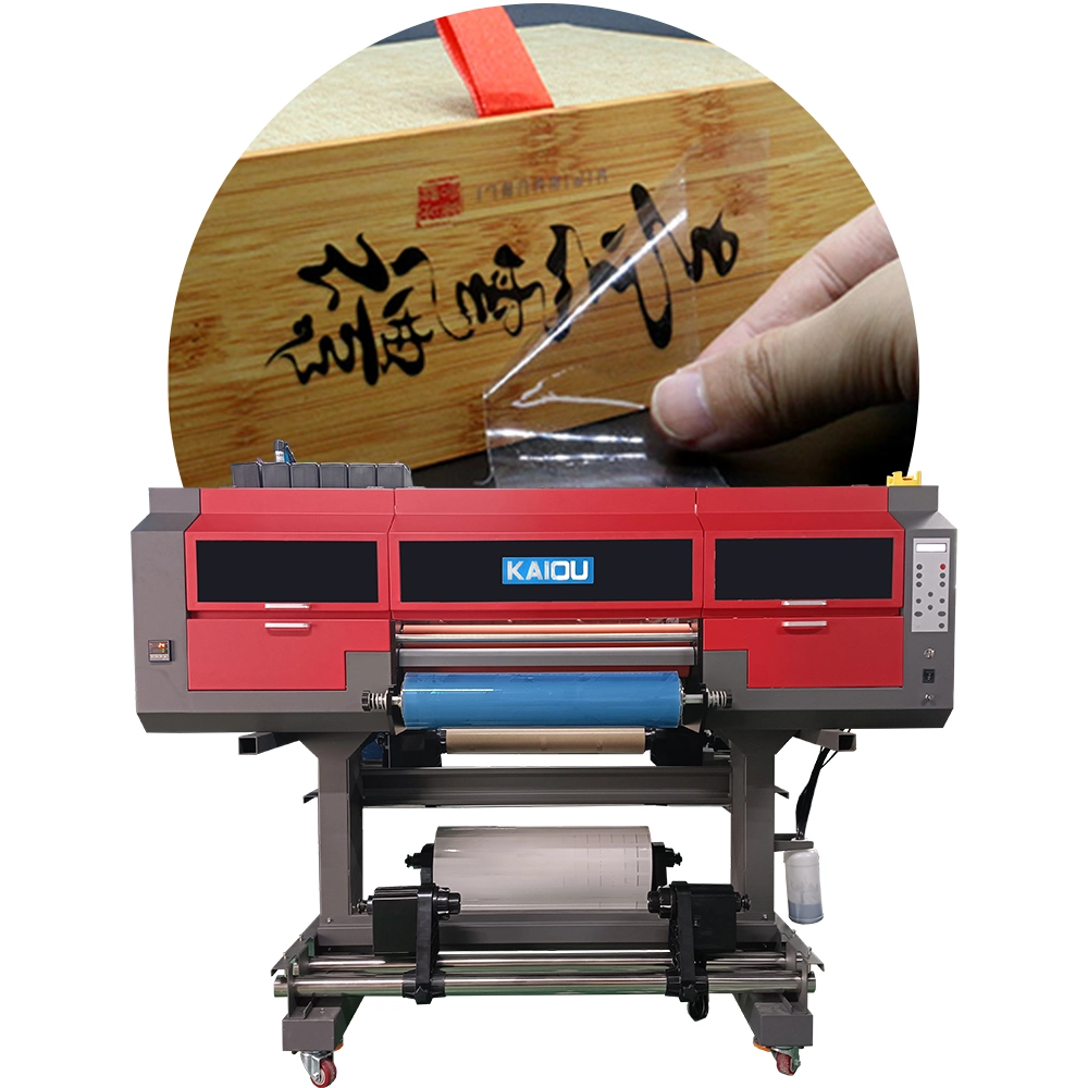 آلة طباعة Kaiou 60 سم تعمل بالأشعة فوق البنفسجية DTF لفة بلفة الأشعة فوق البنفسجية أكواب ملصق الطابعة طباعة الشعارات المرنة آلة الطباعة الرقمية UV الماكينة