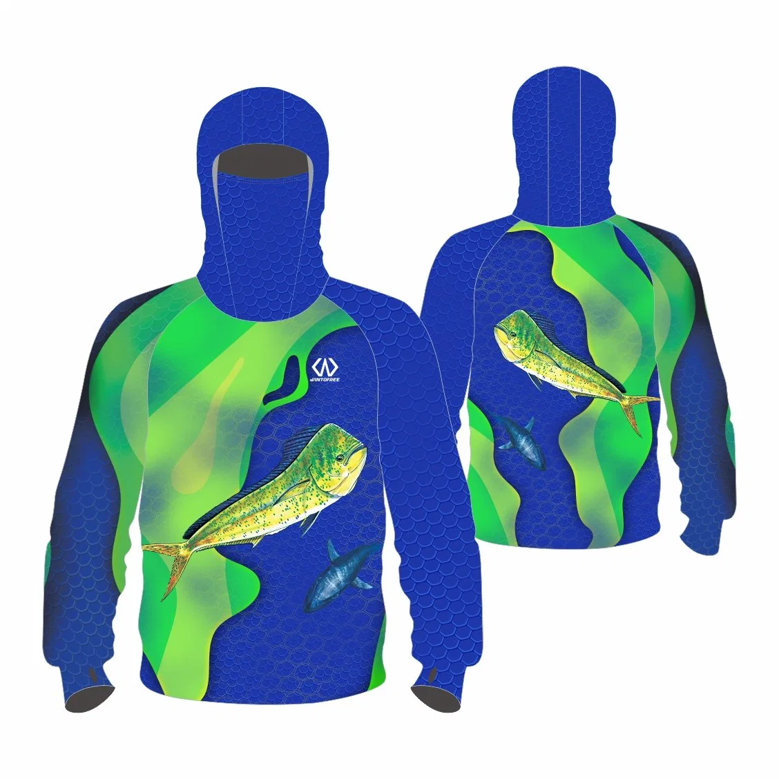 Popular Polyester Spandex Anti-UV Upf50+ Comfortable Fishing Sports Wear with Hoodie