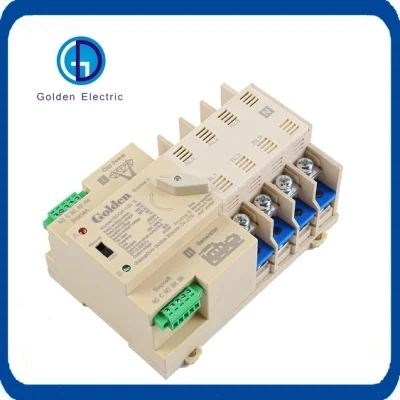 DIN Rail Dual Power 3 Phase Automatic Transfer Switch ATS 63A Generator Changeover Switch with Fire Resistant Protection