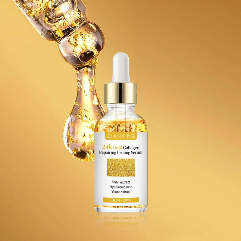 Cuidado de piel fabricante Oro 24K de suero Facial de colágeno reafirmante de dama de la Belleza.