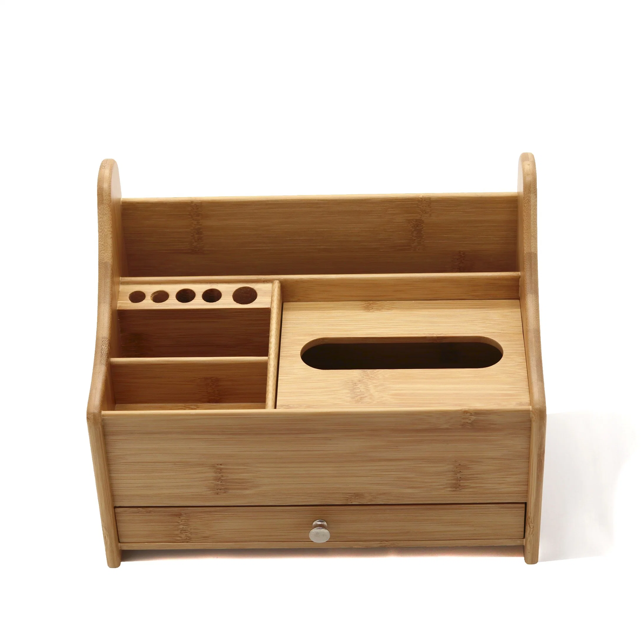 Eco Friendly Carbonized Bamboo Desk Organizer Stationery Packaging Box