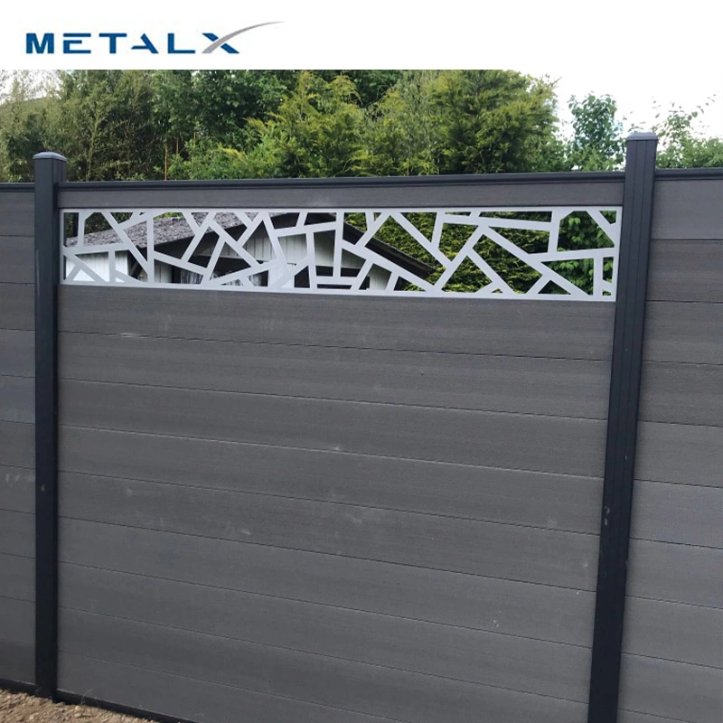 Estrutura de alumínio composto para exteriores de 6 pés, com vedação de parede, plástico de madeira Painéis decorativos de jardim baratos de fence
