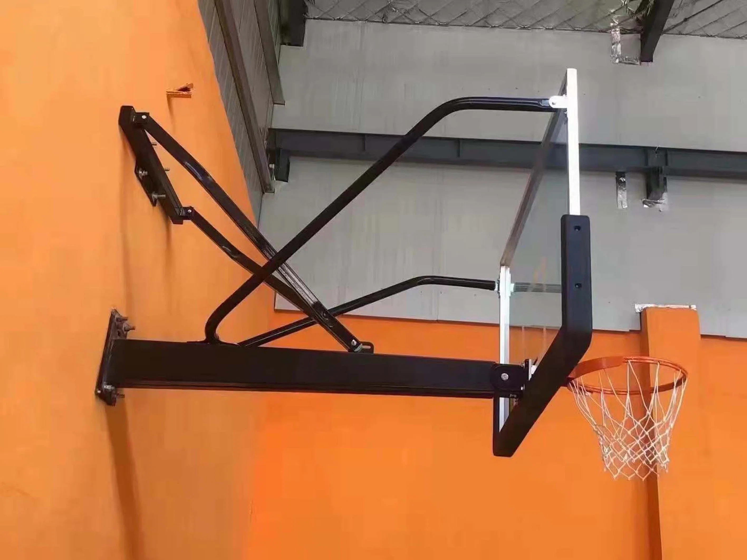 72 Wall Mount Basketball Hoop Goal/Stand Standard Tempered Glass Backboard Indoor/Outdoor Reinforcement Material