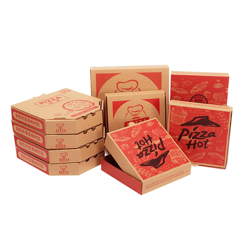 Boîtes en carton ondulé Kraft pizza pour emporter les contenants et emballage de cadeau pour emporter le stockage d'expédition postale Eco Friendly carton recyclables