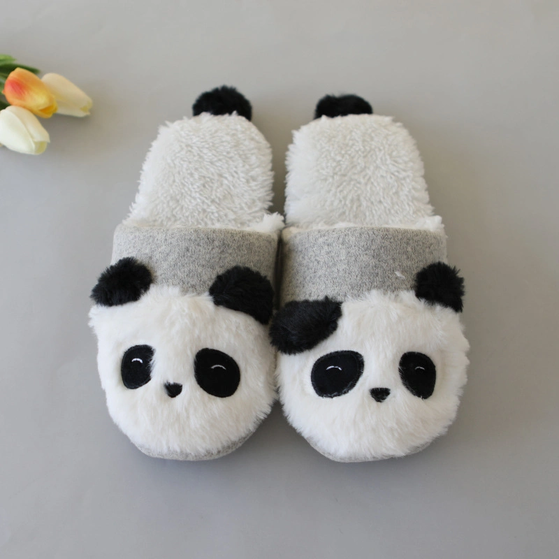 Großhandel Winter warm schöne Panda Cartoon Non-Skid TPR Sole Indoor Slipper