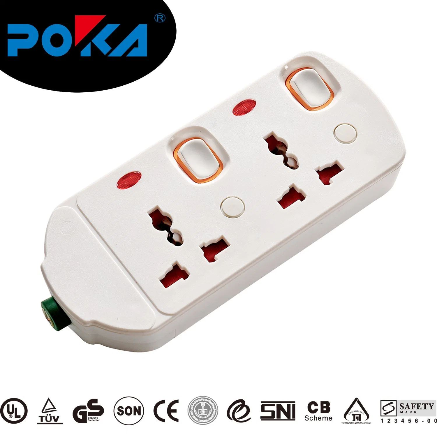 IP44 1.5 Meter Poka 1PC/Blister Card, 24PCS/Carton Master Slave Socket Extension Strip