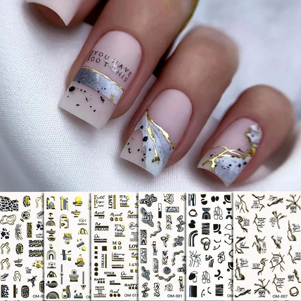 Neu ankommen Großhandel Nail Decals Set 3D Marmor Leopard Nail Art Sticker