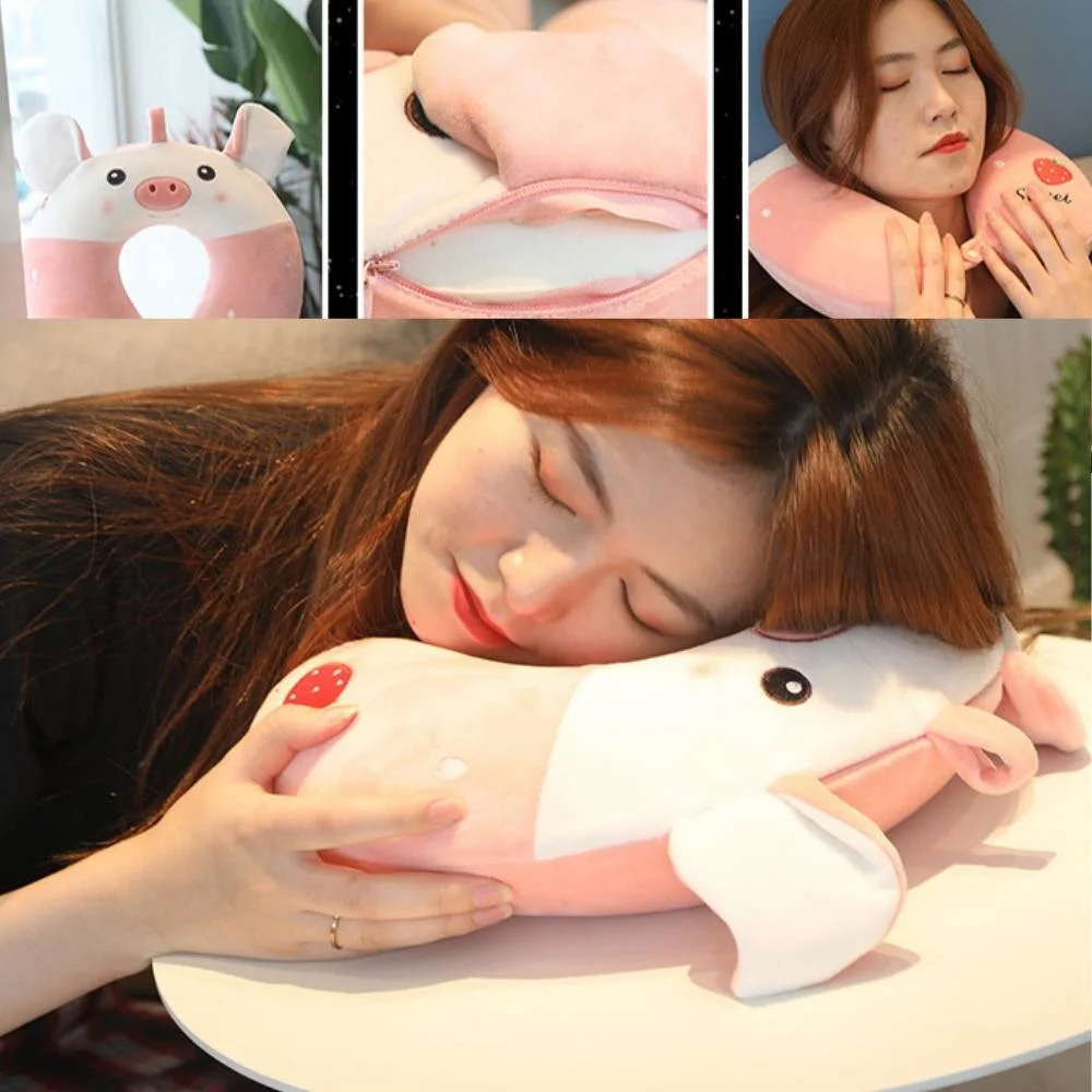 1PC Travel U-Shaped Plush Pillow Travel Pillow Cartoon Animal Car Airplane Headrest Gifts for Children Bl21283