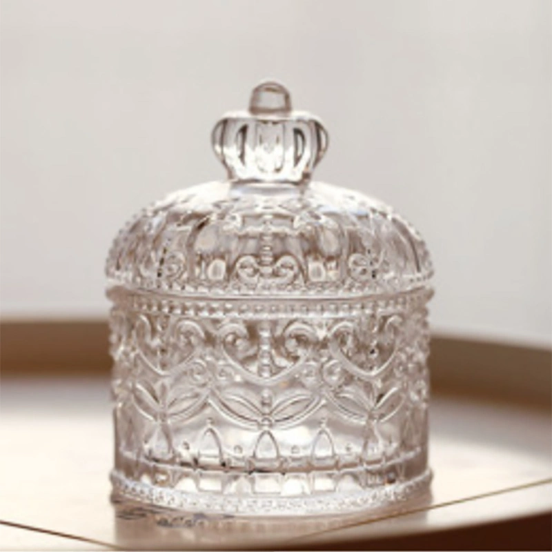 Nordic Luxury Transparent Glass Candy Jar Dried Fruit Tray